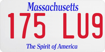 MA license plate 175LU9