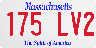MA license plate 175LV2