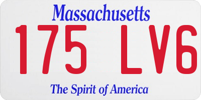 MA license plate 175LV6