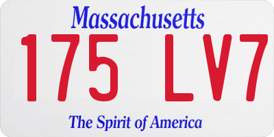 MA license plate 175LV7
