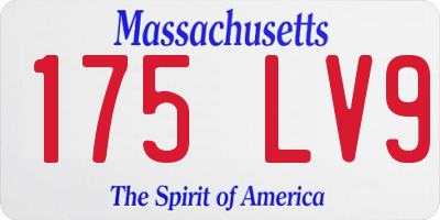 MA license plate 175LV9
