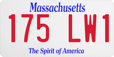 MA license plate 175LW1