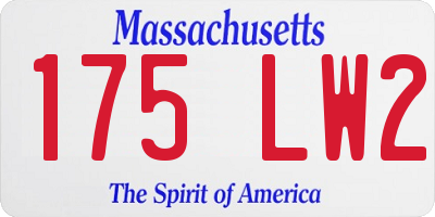 MA license plate 175LW2