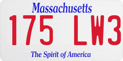 MA license plate 175LW3