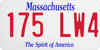 MA license plate 175LW4