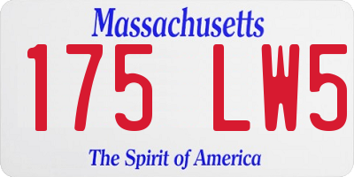 MA license plate 175LW5