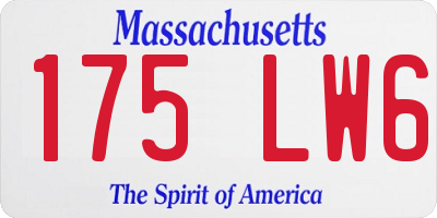 MA license plate 175LW6