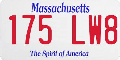 MA license plate 175LW8