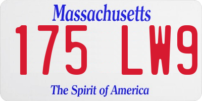 MA license plate 175LW9