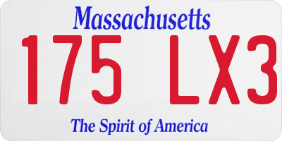 MA license plate 175LX3