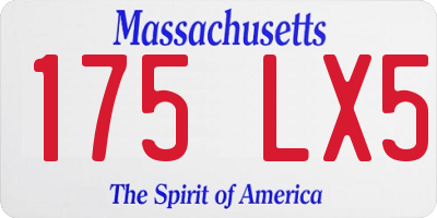 MA license plate 175LX5