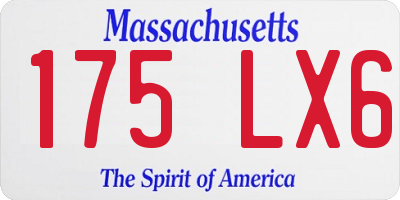 MA license plate 175LX6