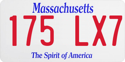 MA license plate 175LX7