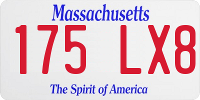 MA license plate 175LX8