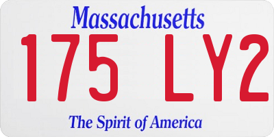 MA license plate 175LY2