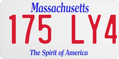 MA license plate 175LY4