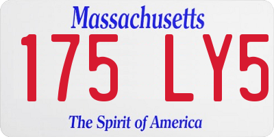MA license plate 175LY5