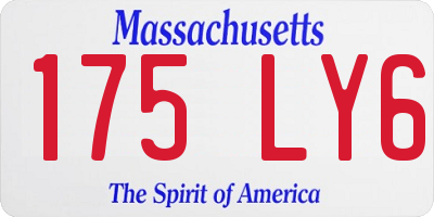 MA license plate 175LY6