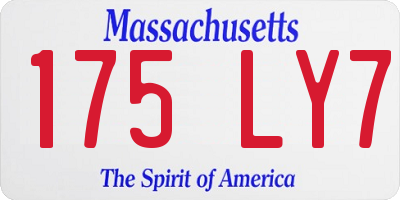 MA license plate 175LY7