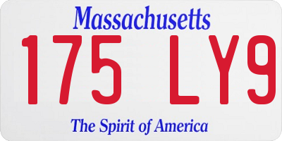 MA license plate 175LY9