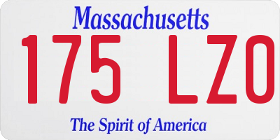 MA license plate 175LZ0