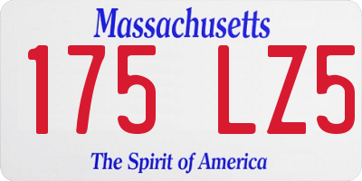 MA license plate 175LZ5