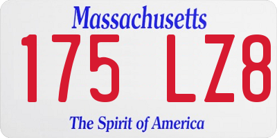 MA license plate 175LZ8
