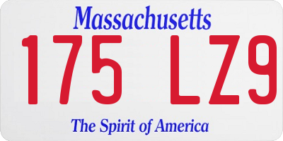 MA license plate 175LZ9