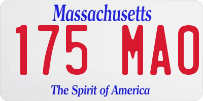 MA license plate 175MA0