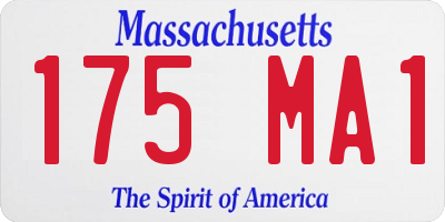 MA license plate 175MA1