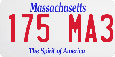 MA license plate 175MA3
