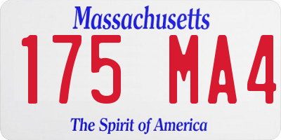 MA license plate 175MA4