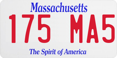 MA license plate 175MA5