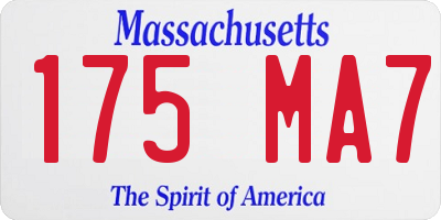 MA license plate 175MA7