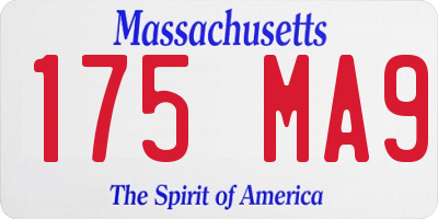 MA license plate 175MA9