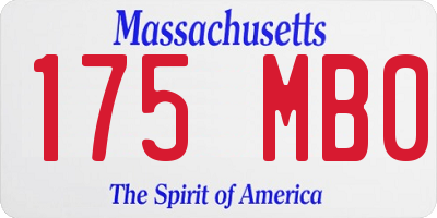 MA license plate 175MB0