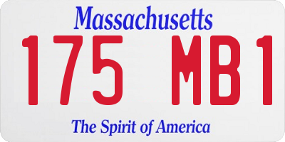 MA license plate 175MB1