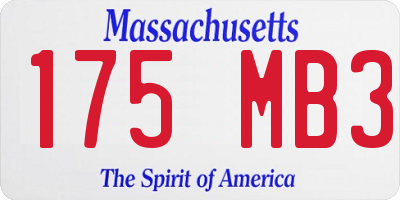 MA license plate 175MB3