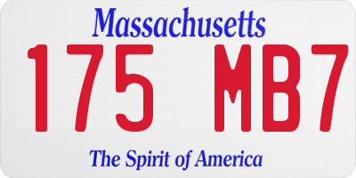 MA license plate 175MB7