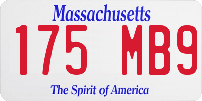MA license plate 175MB9