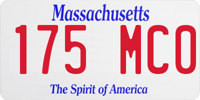MA license plate 175MC0