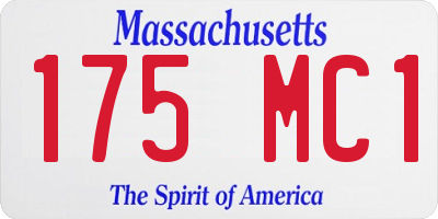 MA license plate 175MC1
