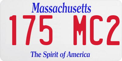 MA license plate 175MC2