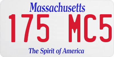MA license plate 175MC5