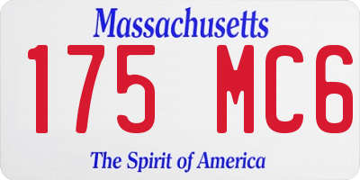 MA license plate 175MC6