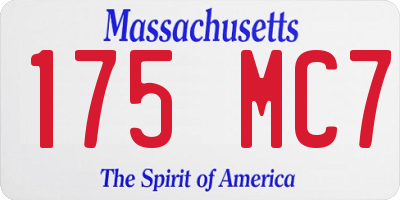 MA license plate 175MC7