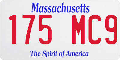 MA license plate 175MC9