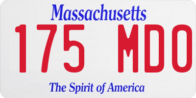 MA license plate 175MD0