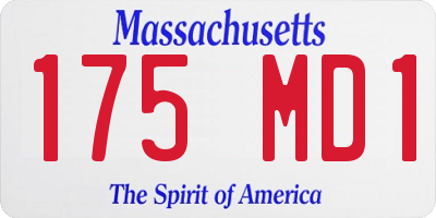 MA license plate 175MD1