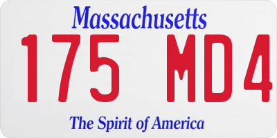 MA license plate 175MD4
